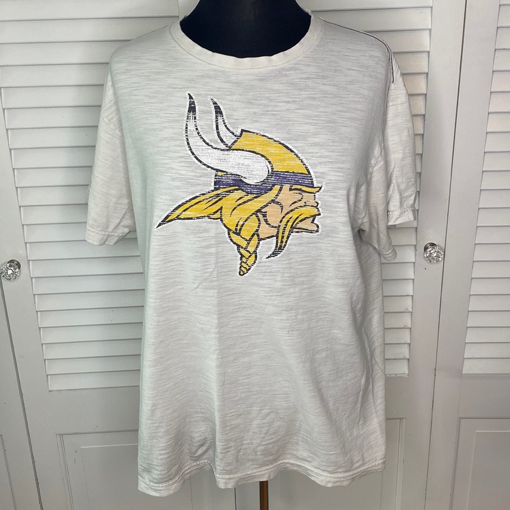 NFL Minnesota Vikings Football | Team Apparel White T-Shirt | Size Large